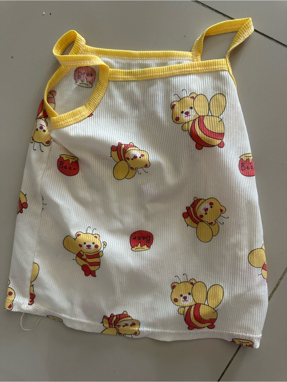 Women’s Yellow Trim White Bee-Print Skirt